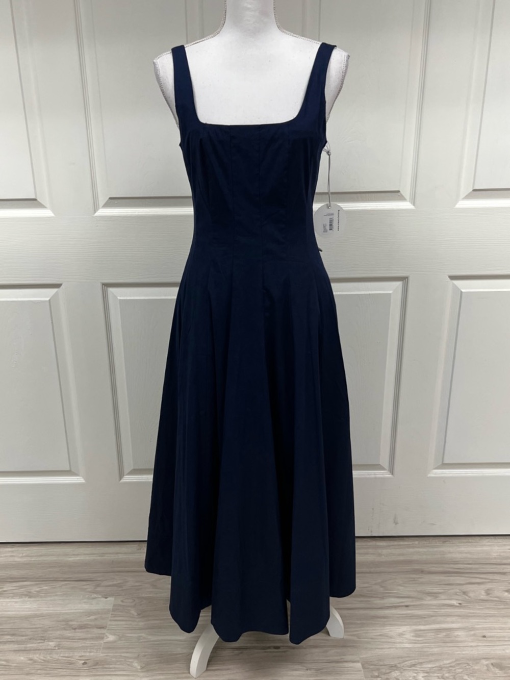 STAUD Wells Midi Dress in Navy Size 6 in Navy NWT - Picture 7 of 15